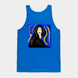 dark shadow magical woman in starry night Tank Top